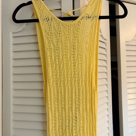 NWT Mango Butter Yellow Open-Word Knit Maxi Dress - Picture 4 of 8